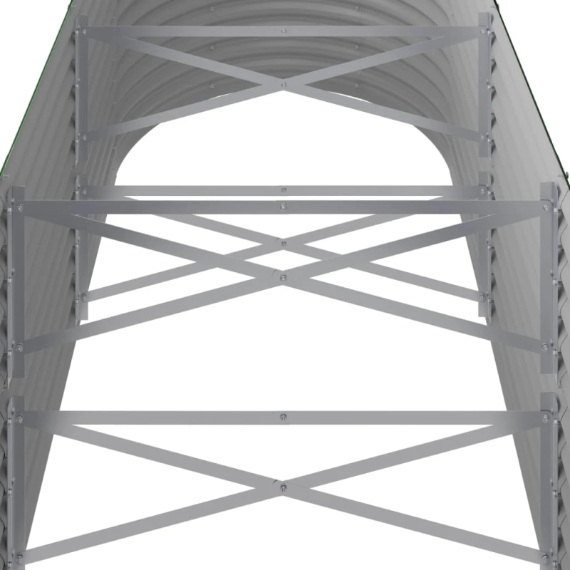 vidaXL augstā puķu kaste, 224x80x68 cm, cinkots tērauds, zaļa