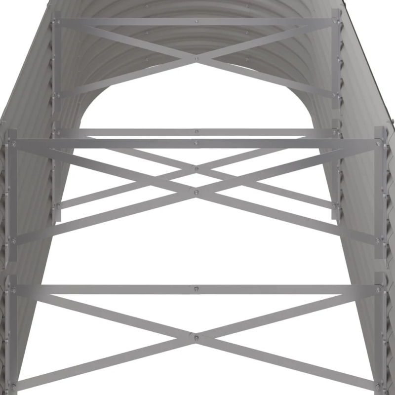 vidaXL augstā puķu kaste, 224x80x68 cm, cinkots tērauds, pelēka