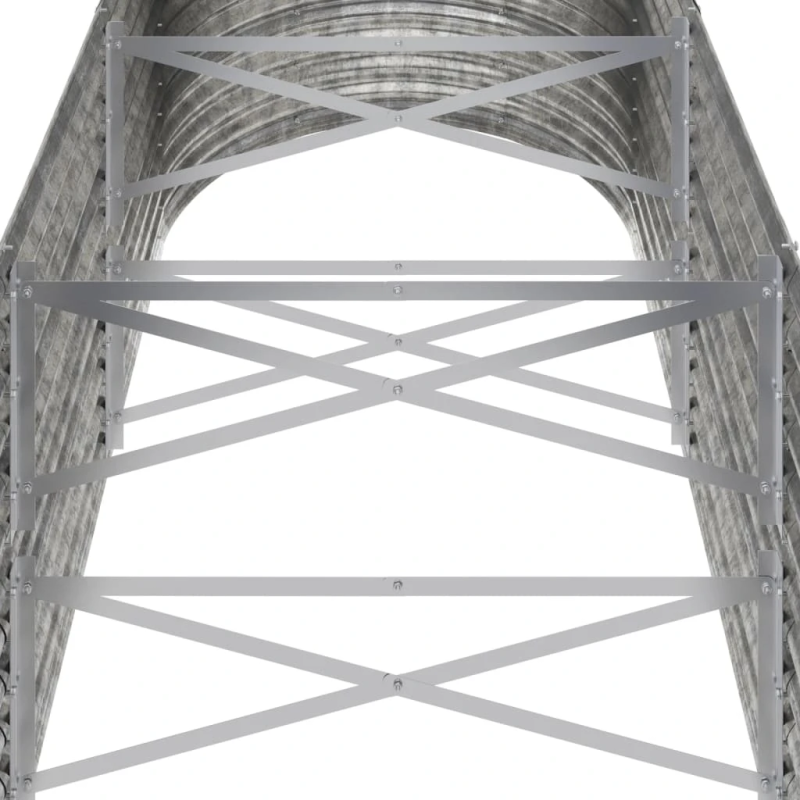 vidaXL augstā puķu kaste, 224x80x68 cm, cinkots tērauds, sudrabaina