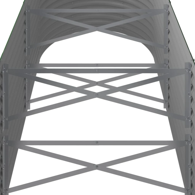 vidaXL augstā puķu kaste, 296x80x68 cm, cinkots tērauds, zaļa