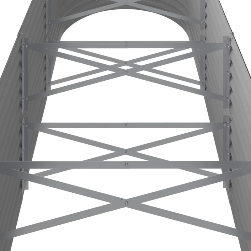 vidaXL augstā puķu kaste, 296x80x68 cm, cinkots tērauds, pelēka