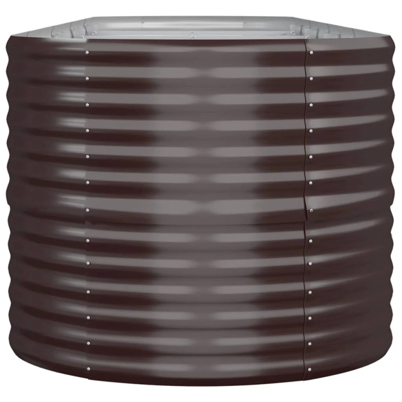 vidaXL augstā puķu kaste, 368x80x68 cm, cinkots tērauds, brūna