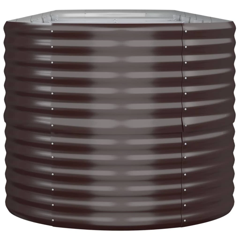 vidaXL augstā puķu kaste, 440x80x68 cm, cinkots tērauds, brūna