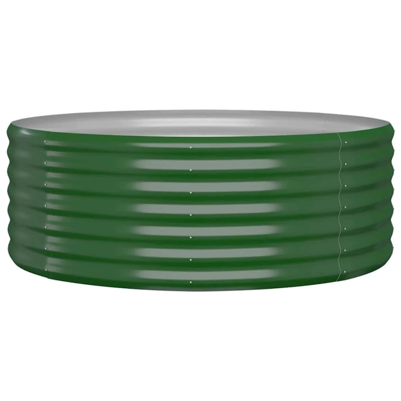 vidaXL augstā puķu kaste, 100x100x36 cm, cinkots tērauds, zaļa