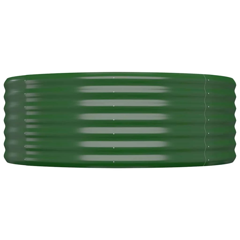 vidaXL augstā puķu kaste, 100x100x36 cm, cinkots tērauds, zaļa