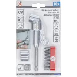 Offset Screwdriver Attachment for Drills - 10 pcs.