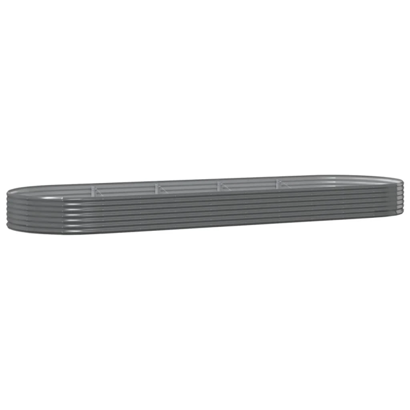 vidaXL augstā puķu kaste, 450x140x36 cm, cinkots tērauds, pelēka