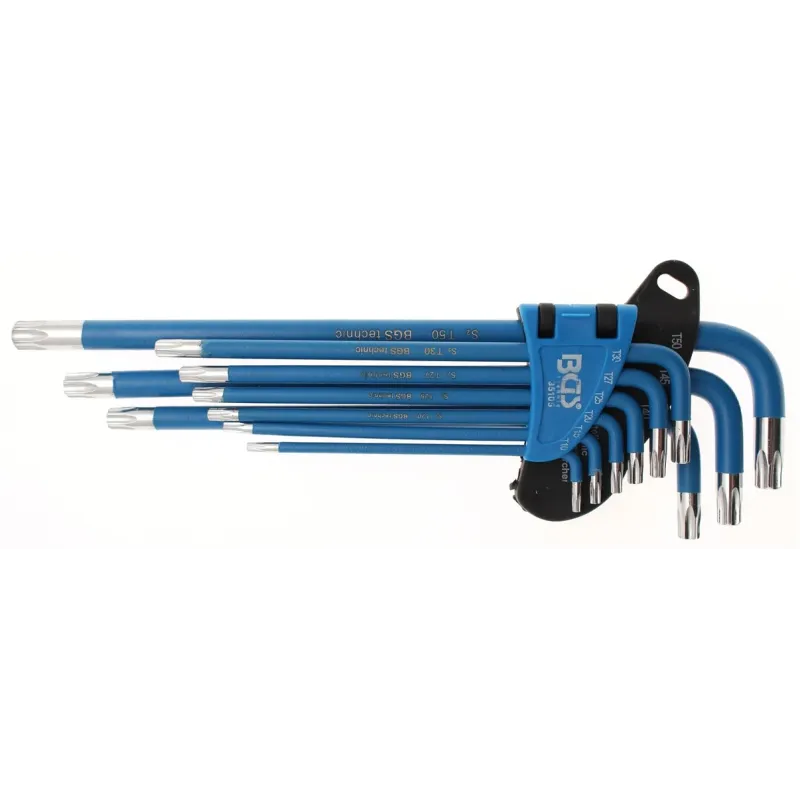 L-Type Wrench Set - T-Star ,for Torx, - T-Star tamperproof ,for Torx, T10 - T50 - 9 pcs.