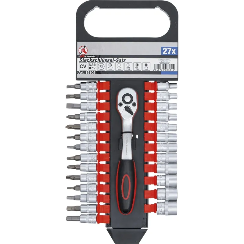 Muciņu komplekts -1-4 savienojums - 4 - 13 mm - 27 gab.