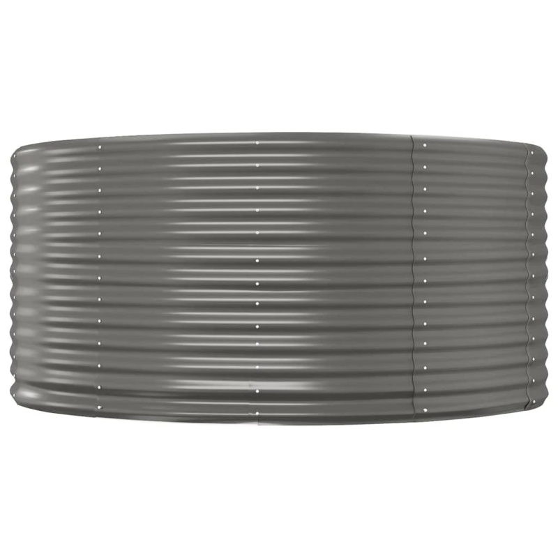 vidaXL augstā puķu kaste, pelēka, 140x140x68 cm, cinkots tērauds