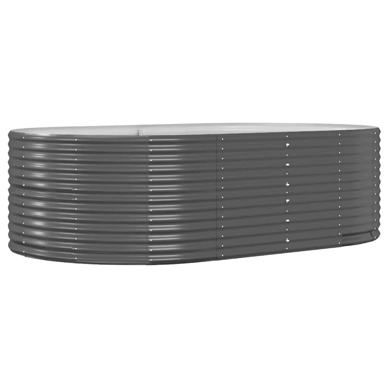 vidaXL dārza puķu dobe, antracīta krāsā, 212x140x68 cm, cinkots tērauds