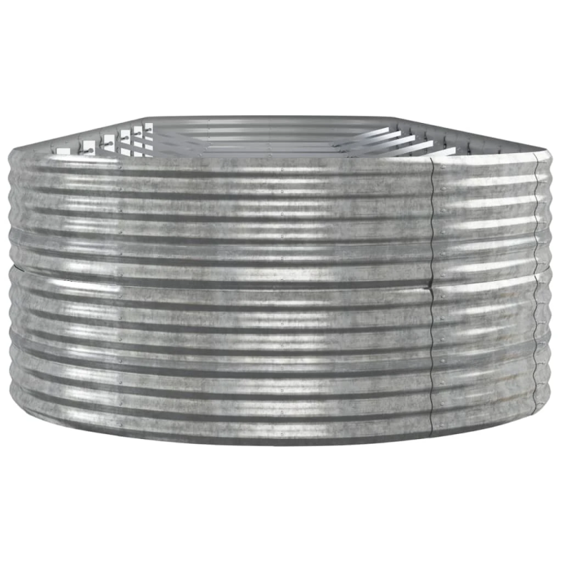 vidaXL augstā puķu kaste, 584x140x68 cm, tērauds, sudrabaina