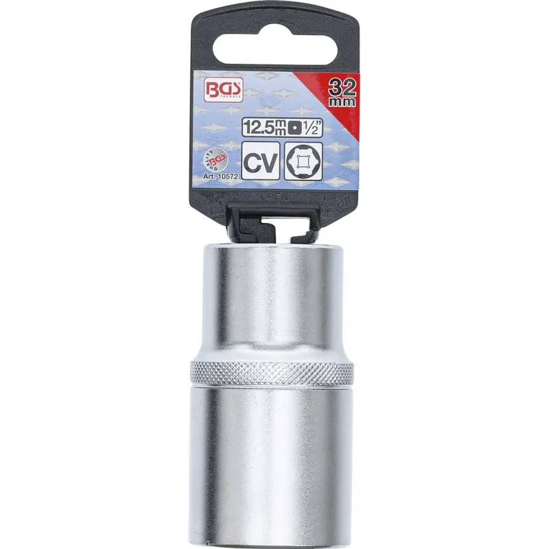 Socket, Hexagon, deep - 12.5 mm ,1-2, Drive - 32 mm