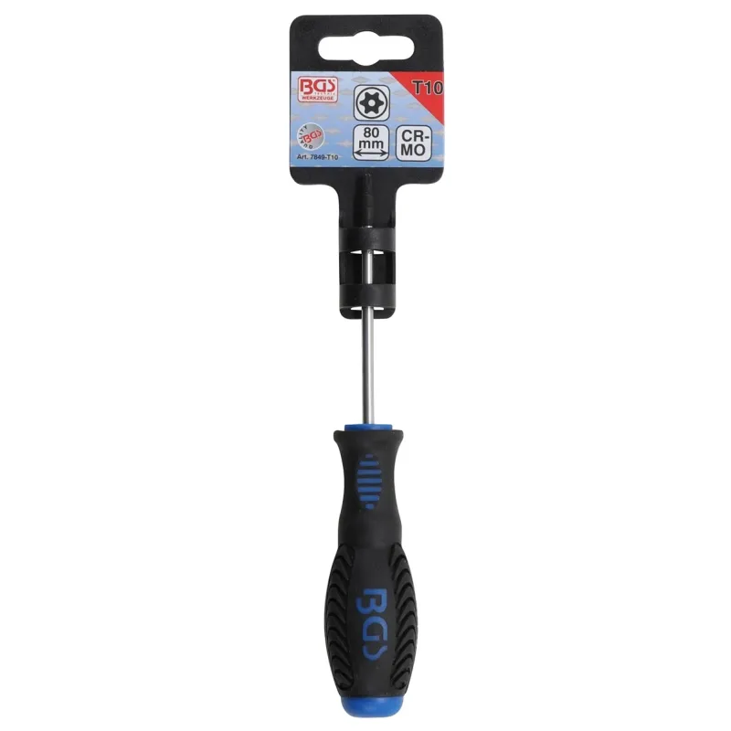 Skrūvgriezis Torx ar caurumu - T10 izmērs - 80 mm asmeņa garums