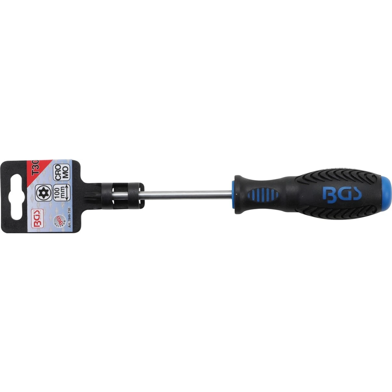 Skrūvgriezis Torx ar caurumu - T30 izmērs - 100 mm asmeņa garums