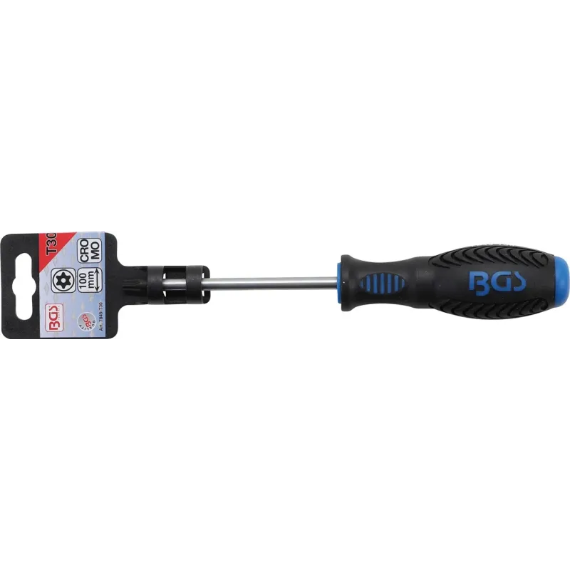 Skrūvgriezis Torx ar caurumu - T30 izmērs - 100 mm asmeņa garums