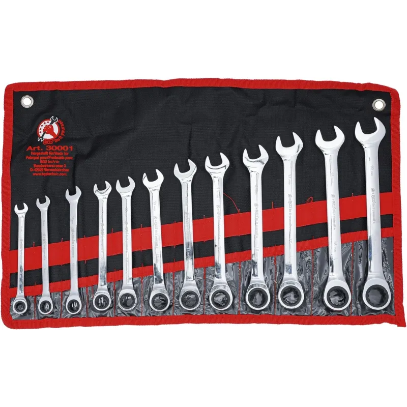 Ratchet Combination Wrench Set - 8 - 19 mm - 12 pcs.