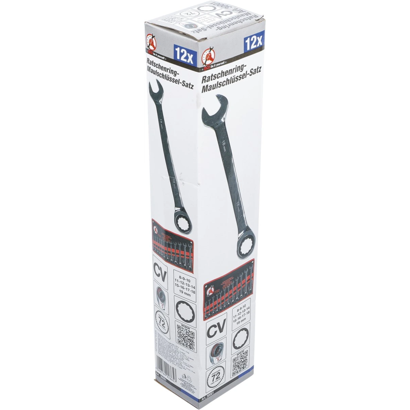 Reverso kombinēto atslēgu komplekts - 8 - 19 mm - 12 gab.
