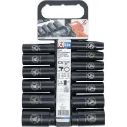 Impact Socket Set - 12.5 mm ,1-2, Drive - 10-32 mm - 13 pcs.