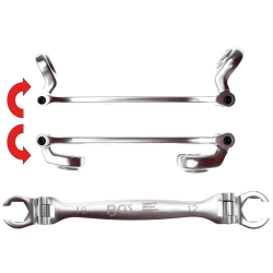 Dubultā atslēga bremžu caurulēm un savienojumiem - 10 x 12 mm