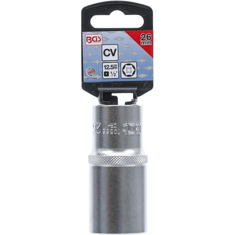 Socket, Hexagon, deep - 12.5 mm ,1-2, Drive - 26 mm