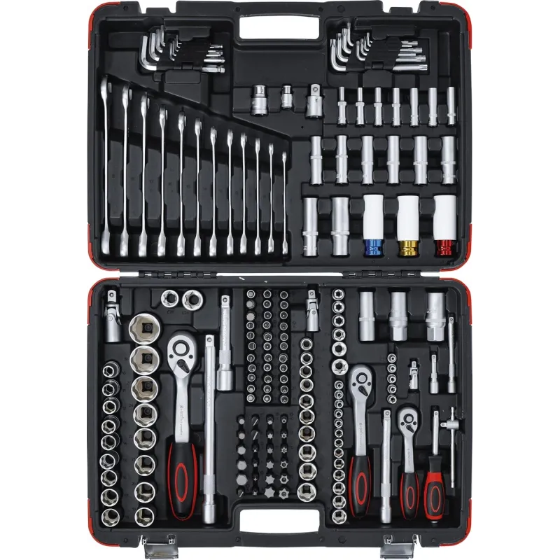Socket Set - 6.3 mm ,1-4, - 10 mm ,3-8, - 12.5 mm ,1-2, Drive - 176 pcs.