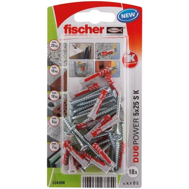 Frame plug with screw 5x25 mm 18pcs
