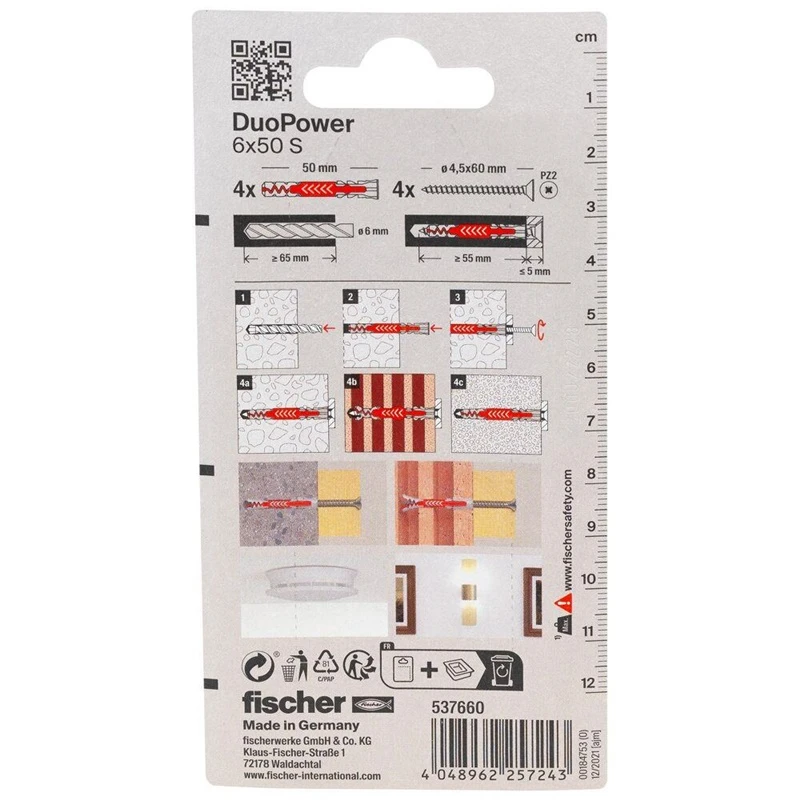 Dībelis divkomponentu 6x50 s k 4gab