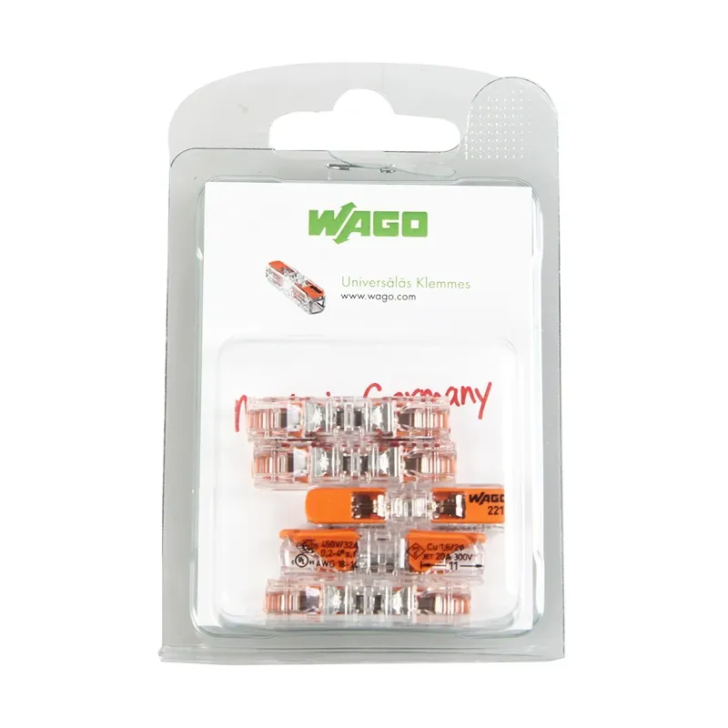 Vadu savienojums Wago 221-2411-5, 2 x 0,2-4 mm², 32 A, caurspīdīga krās.-oranža krās., 5 gab.