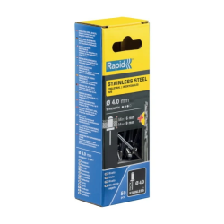 Nerūsējošā tērauda kniedes 4,0x12mm 50 gab. + Drill C, Rapid