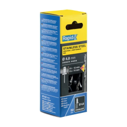 stainless steel rivets 4,8x18mm 50pcs + Drill C, Rapid