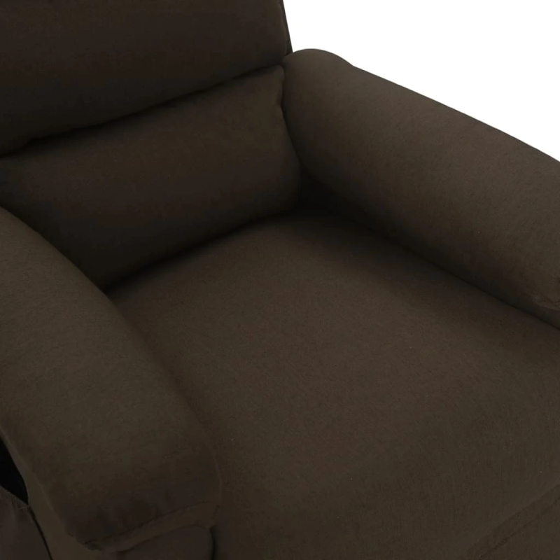 vidaXL masāžas krēsls, tumši brūns audums