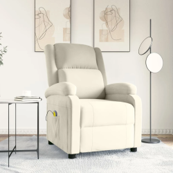 vidaXL masāžas krēsls, krēmkrāsas samts