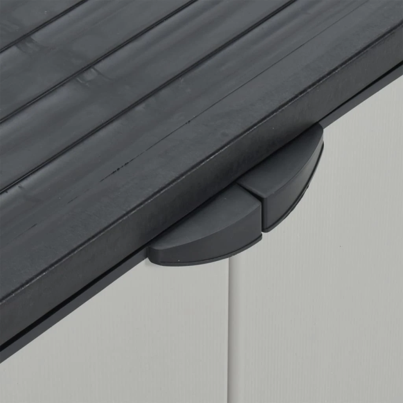 vidaXL dārza atkritumu skapis, 68x40x85 cm, pelēks un melns, PP