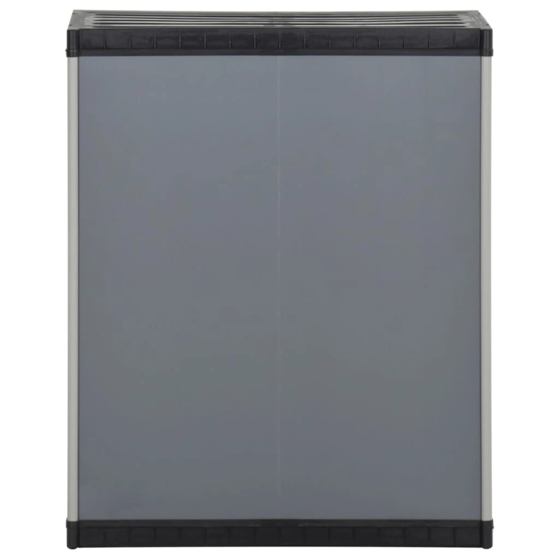 vidaXL dārza atkritumu skapis, 68x40x85 cm, pelēks un melns, PP