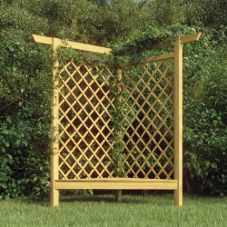 vidaXL stūra pergola ar soliņu, 166x81x174 cm, impregnēts priedes koks