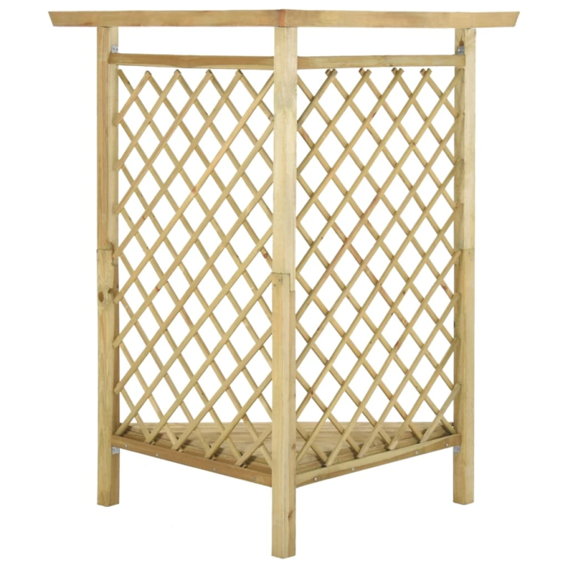 vidaXL stūra pergola ar soliņu, 166x81x174 cm, impregnēts priedes koks