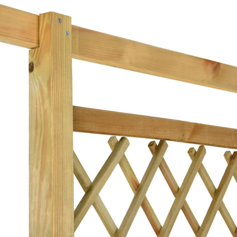 vidaXL stūra pergola ar soliņu, 166x81x174 cm, impregnēts priedes koks