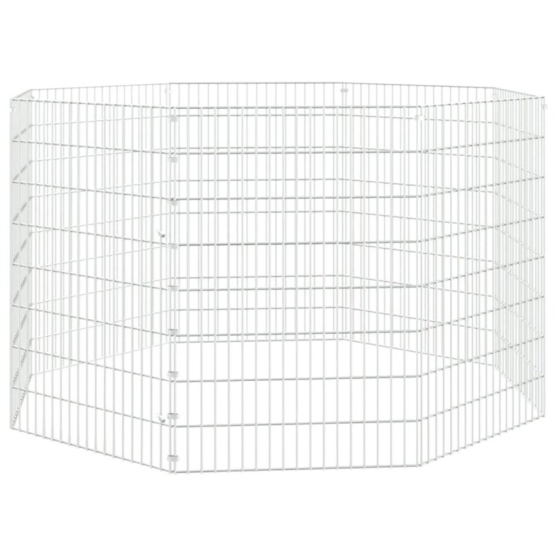 vidaXL dzīvnieku sētiņa, 8 paneļi, 54x80 cm, cinkota dzelzs