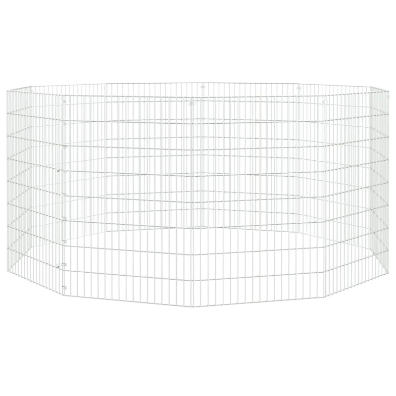 vidaXL dzīvnieku sētiņa, 10 paneļi, 54x80 cm, cinkota dzelzs