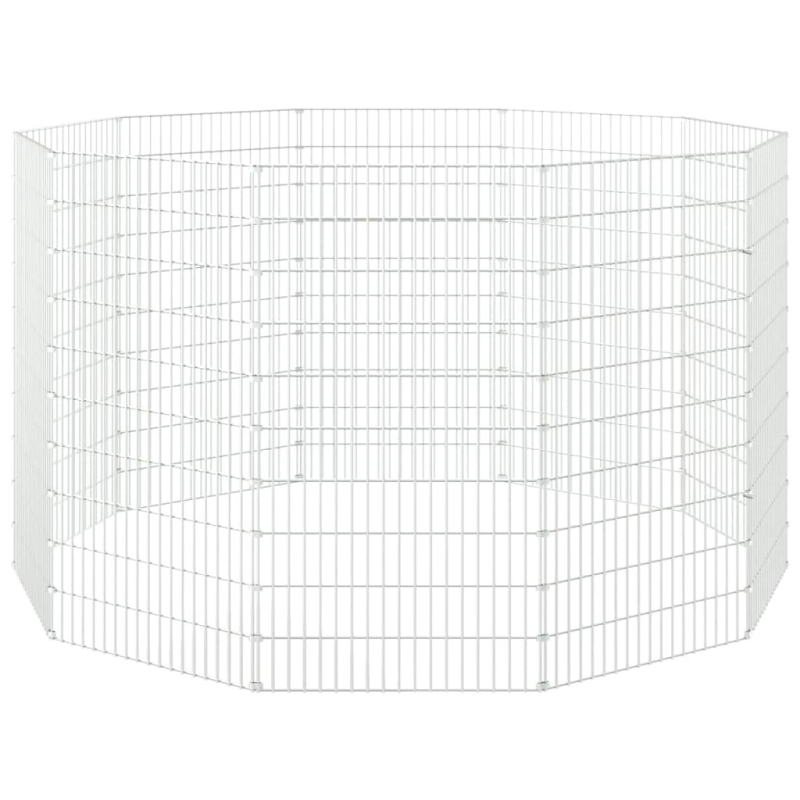 vidaXL dzīvnieku sētiņa, 10 paneļi, 54x100 cm, cinkota dzelzs