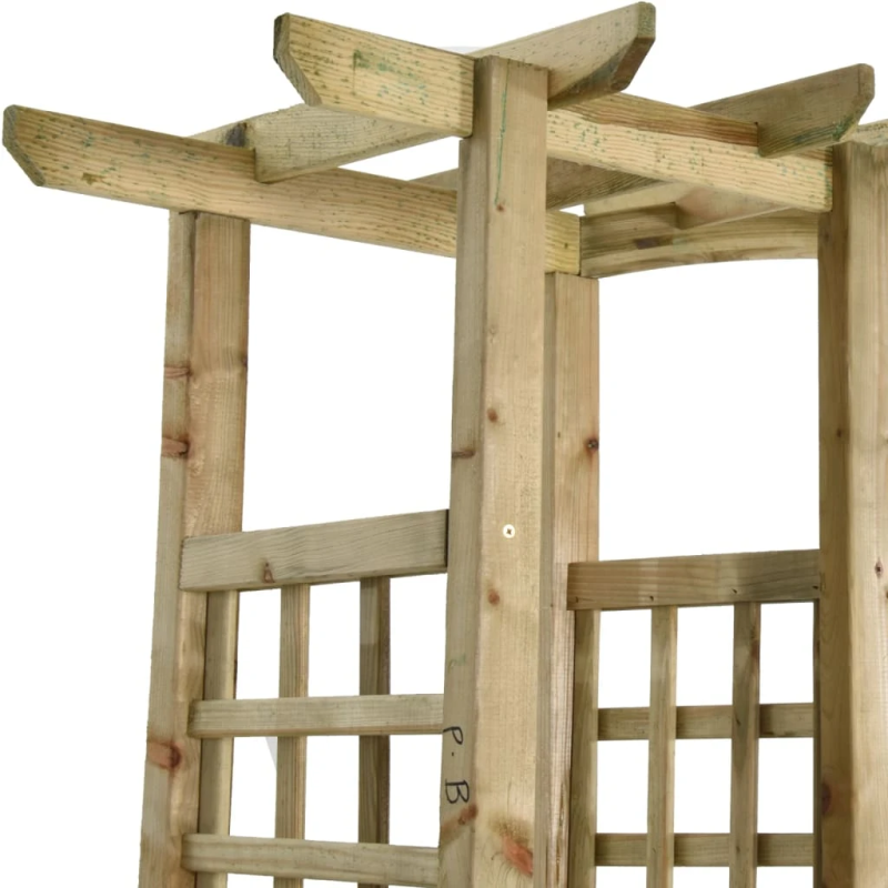 vidaXL dārza pergola ar solu un puķu kastēm, impregnēts priedes koks