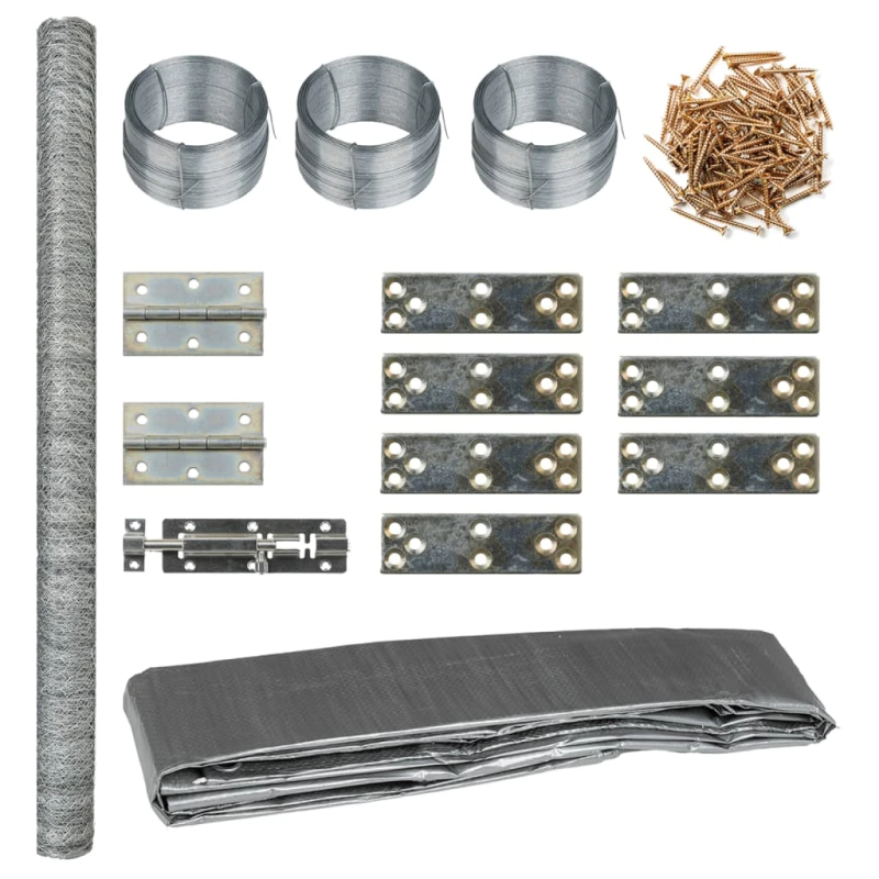 vidaXL vistu būris, 268x100x190 cm, metāls