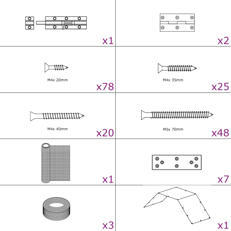 vidaXL vistu būris, 268x100x190 cm, metāls