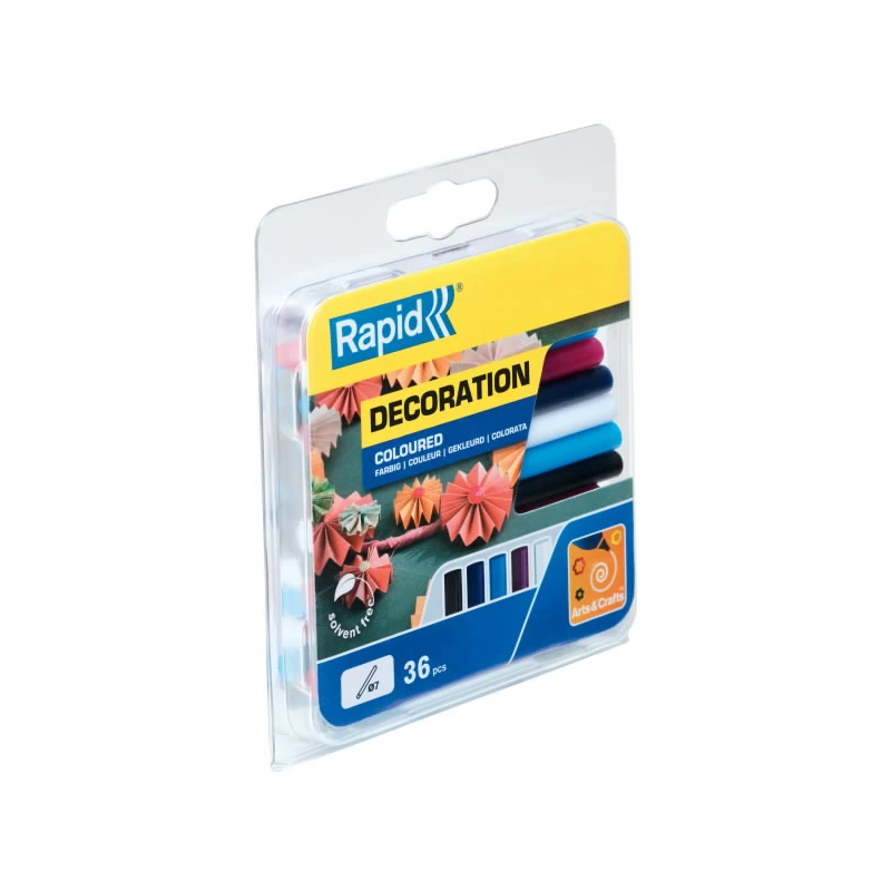 Glue sticks 7x94mm, 5 colors, 125g, Rapid