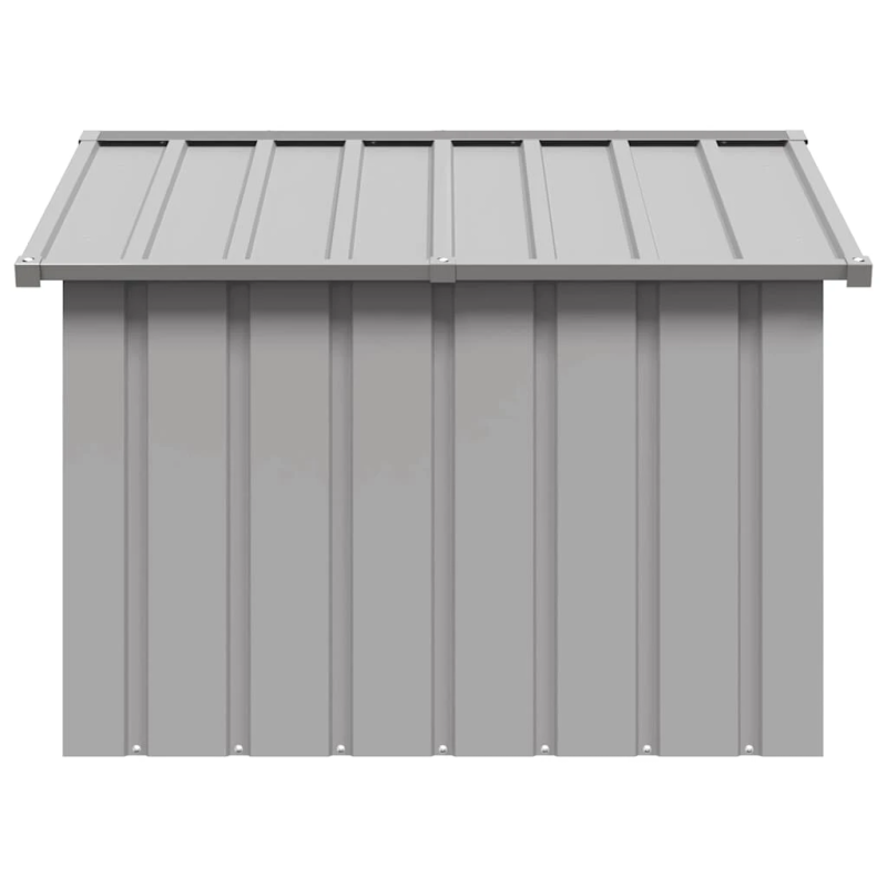 vidaXL suņu būda, pelēka, 116,5x103x81,5 cm, cinkots tērauds