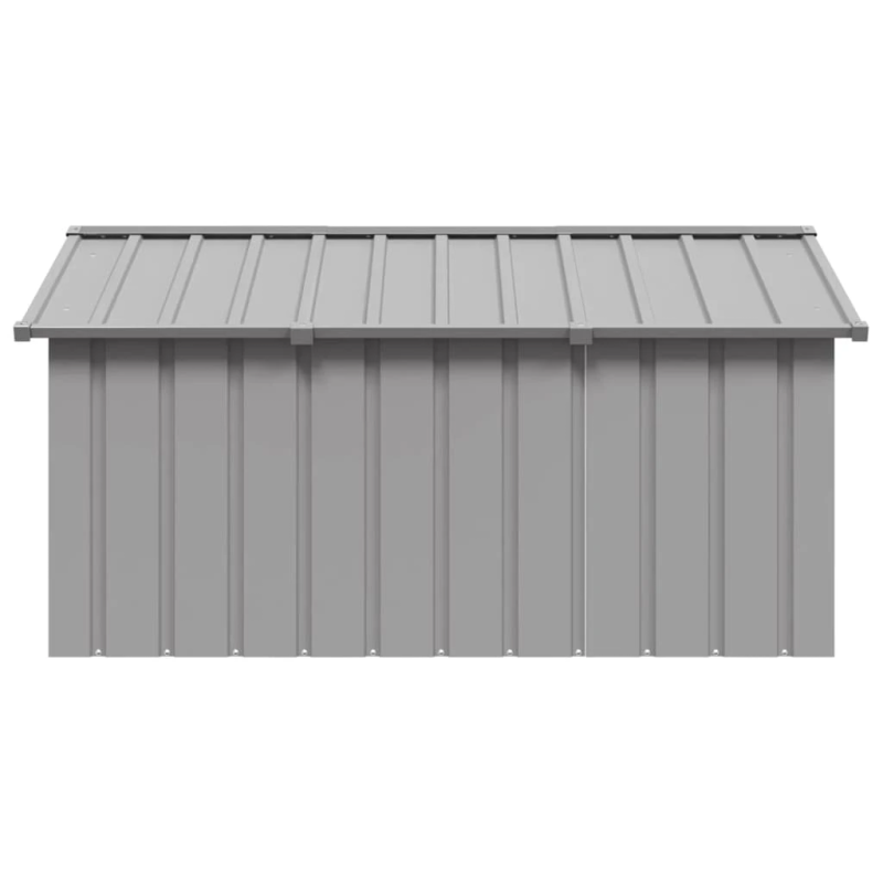 vidaXL suņu būda, pelēka, 116,5x153x81,5 cm, cinkots tērauds