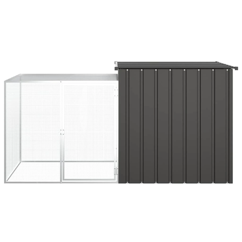 vidaXL vistu būris, antracītpelēks, 200x91x100 cm, cinkots tērauds