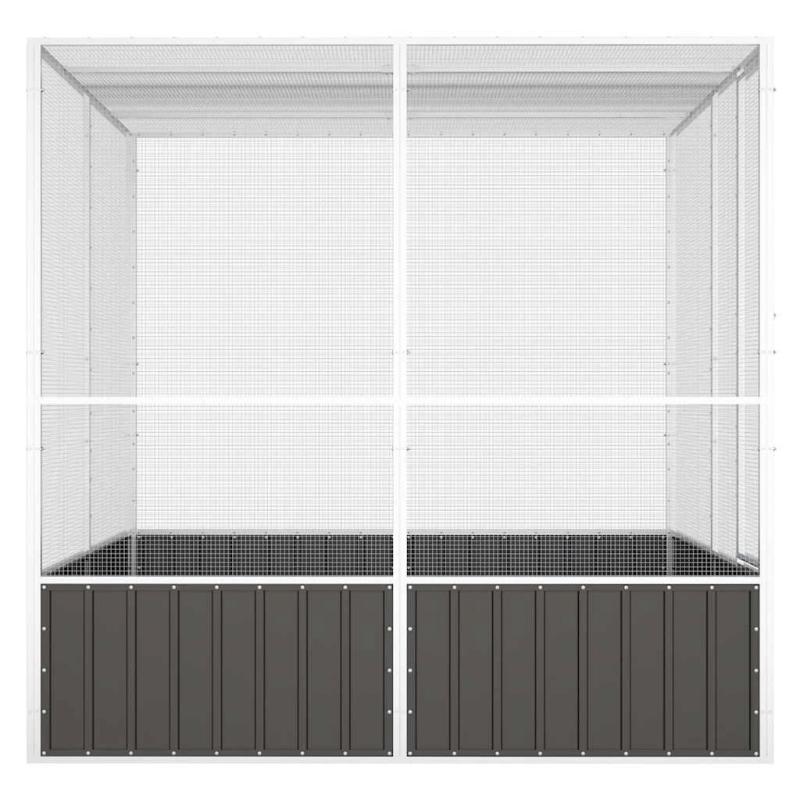 vidaXL putnu būris, antracītpelēks, 213,5x217,5x211,5 cm, tērauds