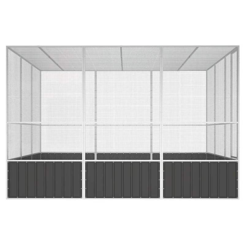 vidaXL putnu būris, antracītpelēks, 302,5x324,5x211,5 cm, tērauds